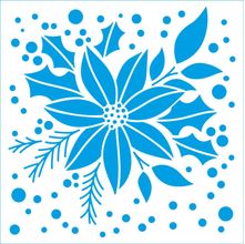 Stencil Natal Litoarte 14 X 14 cm - STAN-025 Flor Poinsetia