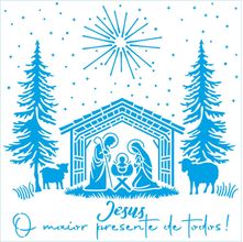 Stencil Natal Litoarte 20 X 20 cm - STXXN - 030 Presépio II