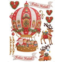 Transfer Textil Natal Retangular - Balão - TTR6N-006