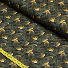 Tecido Matelassê : Folhas Pretas (0,50x1,50)