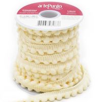 Fita Pompom Grelot 1,2cm artePunto - 10 metros 050 marfim