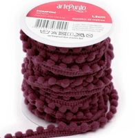 Fita Pompom Grelot 1,2cm artePunto - 10 metros 101 vinho