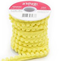 Fita Pompom Grelot 1,2cm artePunto - 10 metros 163 amarelo claro