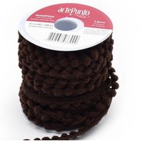 Fita Pompom Grelot 1,2cm artePunto - 10 metros 031 - marrom