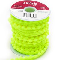 Fita Pompom Grelot 1,2cm artePunto - 10 metros 164 amarelo neon