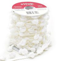 Fita Pompom Grelot 1,6cm artePunto - 10 metros 001 branco