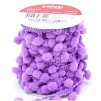 Fita Pompom Grelot 1,6cm artePunto - 10 metros 009 - lilás