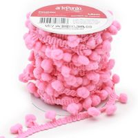 Fita Pompom Grelot 1,6cm artePunto - 10 metros 007 rosa