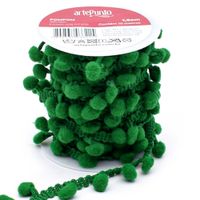 Fita Pompom Grelot 1,6cm artePunto - 10 metros 117 verde bandeira