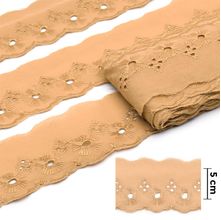 Bordado Inglês 5,0cm BP065 Bege - 13,7 Metros | artePunto