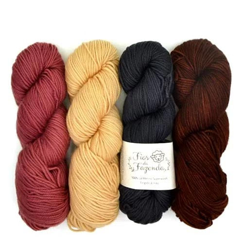 Lã Merino Worsted Superwash 3ply 100g - Fios da Fazenda