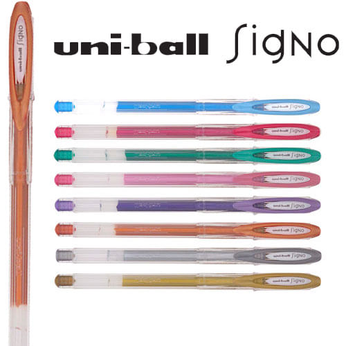 Caneta Gel Uni-Ball Signo - Metálica Noble